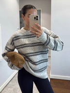 Grey Striped Sweater
