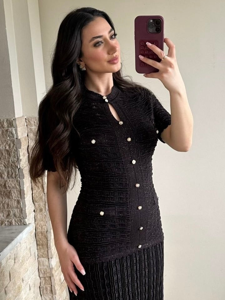Sandro Tweed Maxi Dress