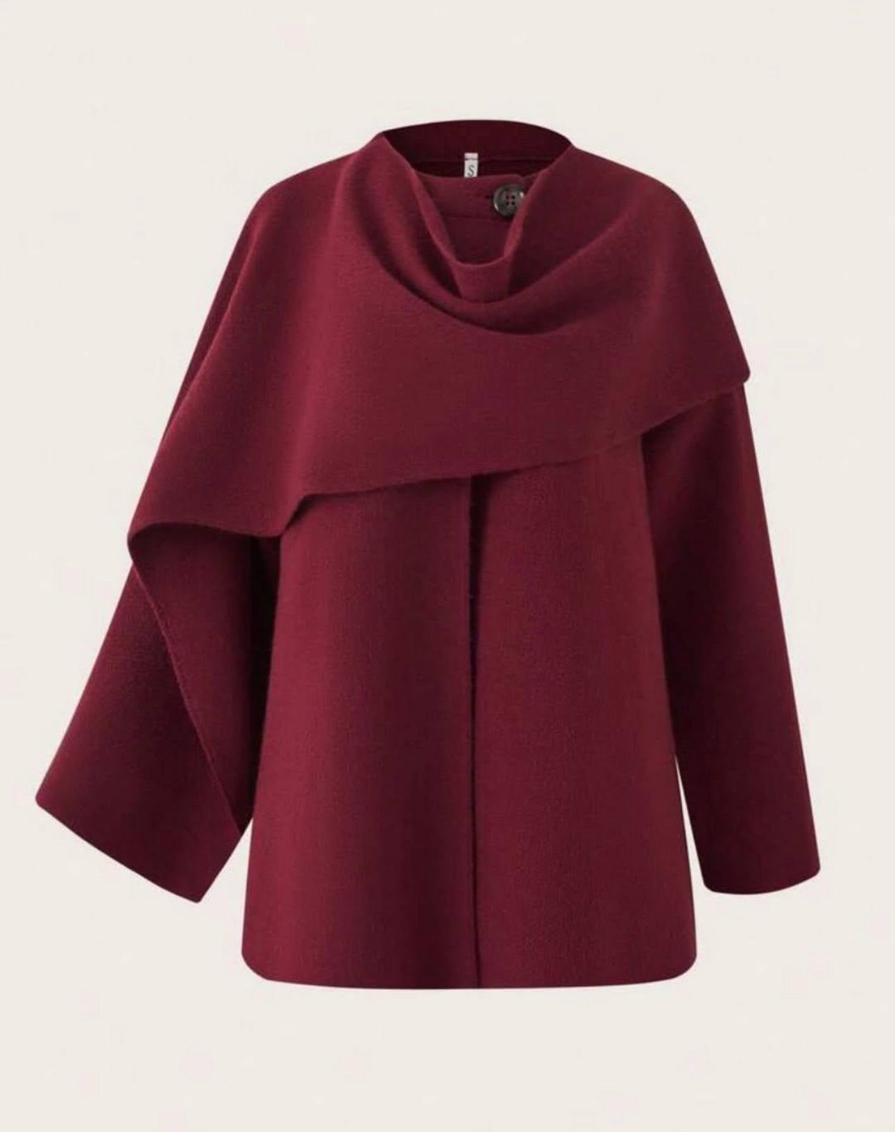 Burgundy Wool Short Coat