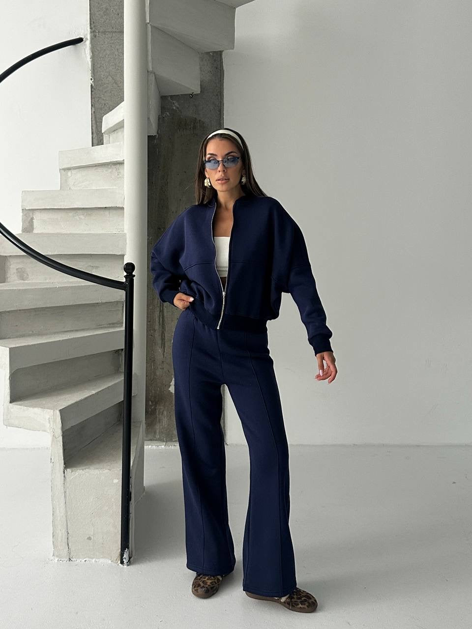 Navy Zip-Up Tracksuit