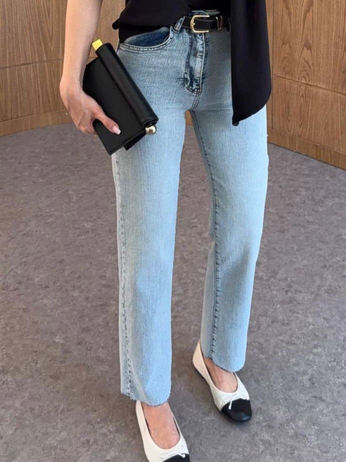 High Waist Straight Jeans