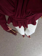 Burgundy Wrap Lace Blouse