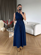 Dark Denim Maxi Shirt Dress