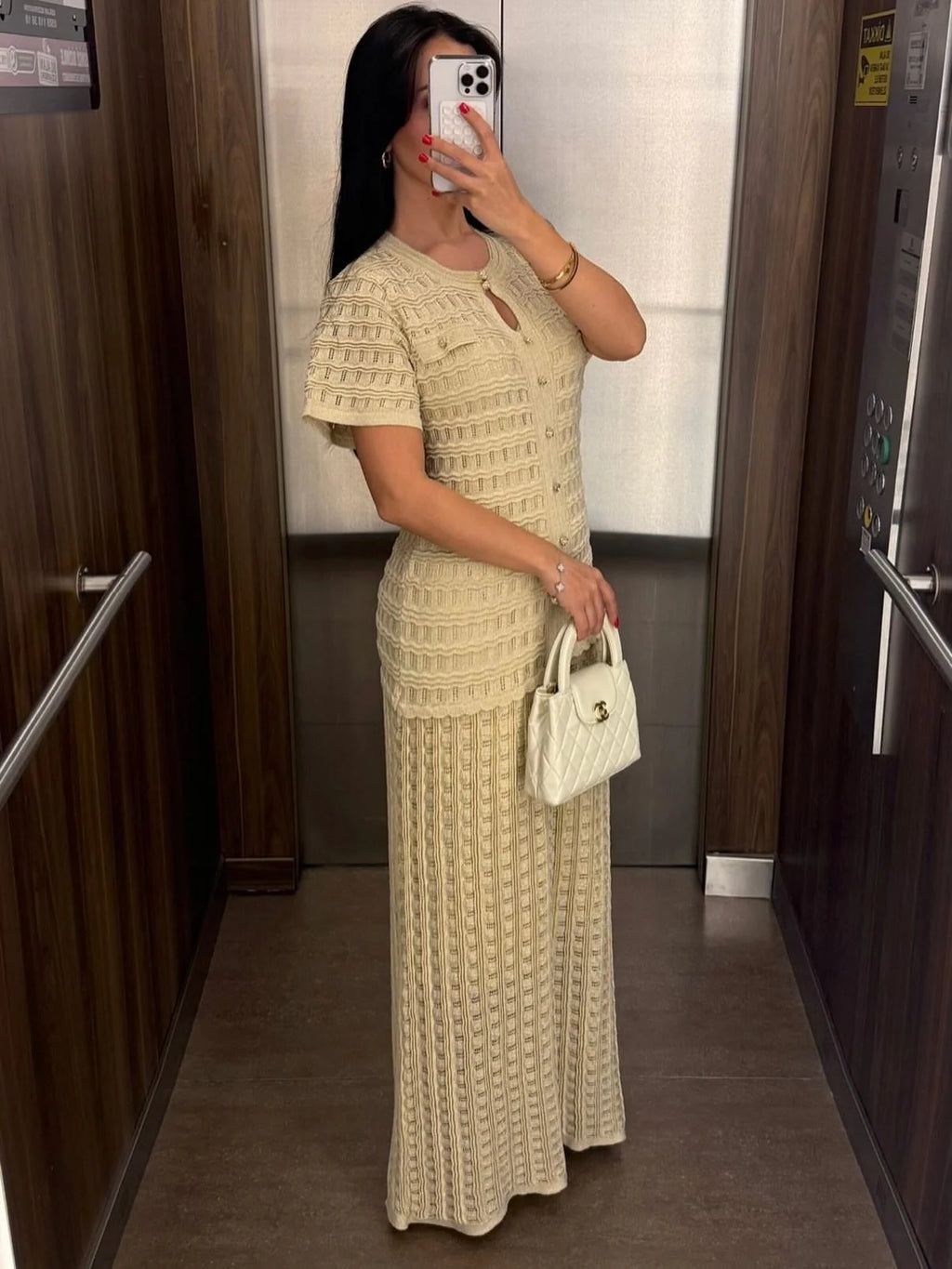 Sandro Tweed Maxi Dress
